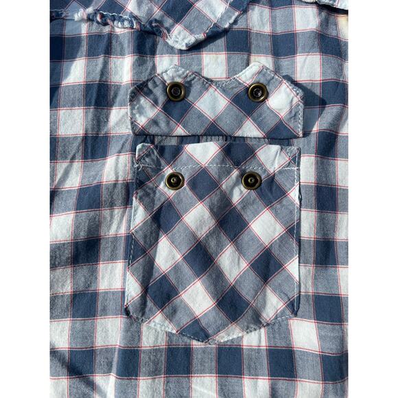 Wrangler Blouse Women Size Medium Plaid Pearl Snap Western Long Sleeve Shirt - Picture 6 of 11